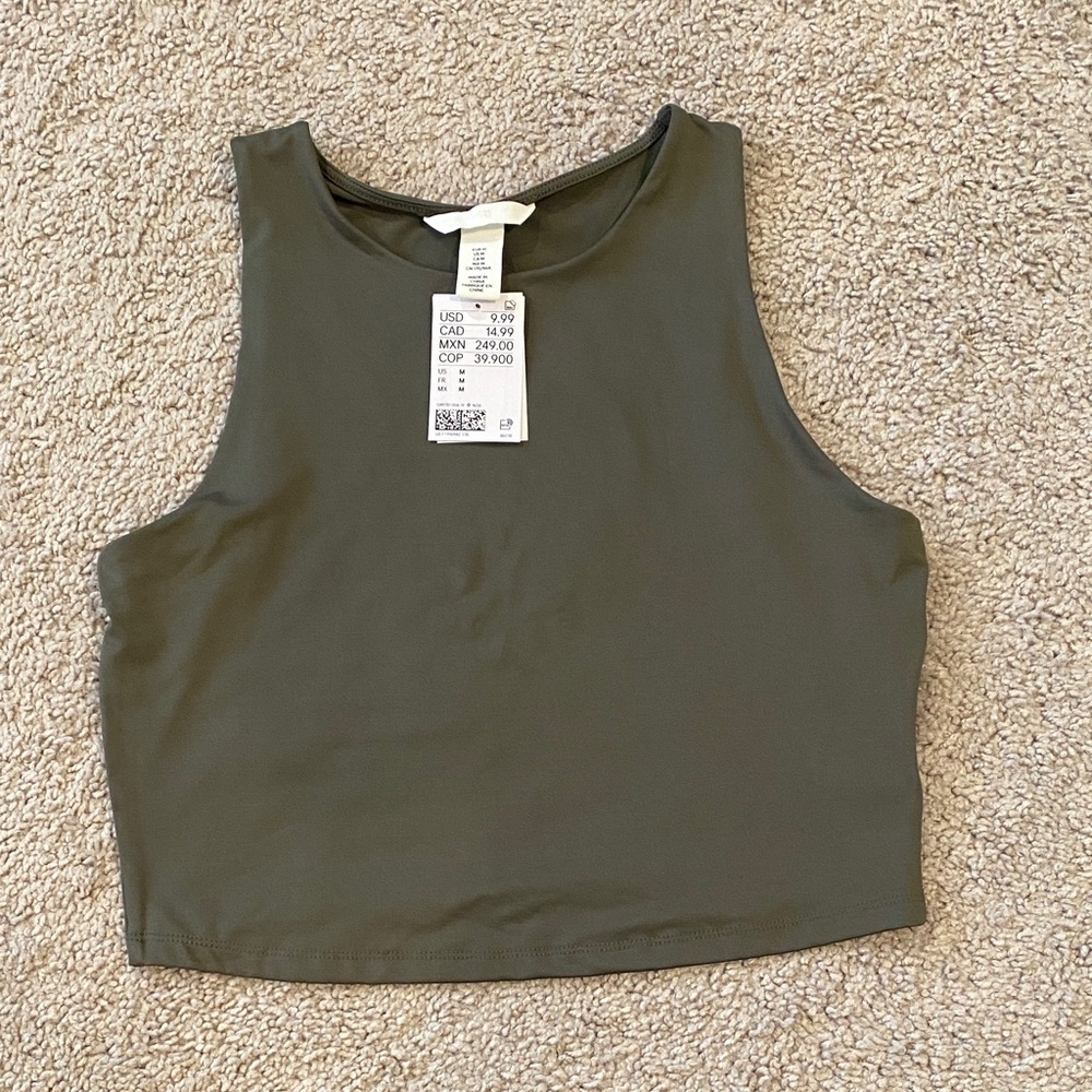 H&M Olive Green Women's Crop Top